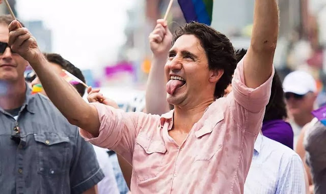 Justin Trudeau at pride march